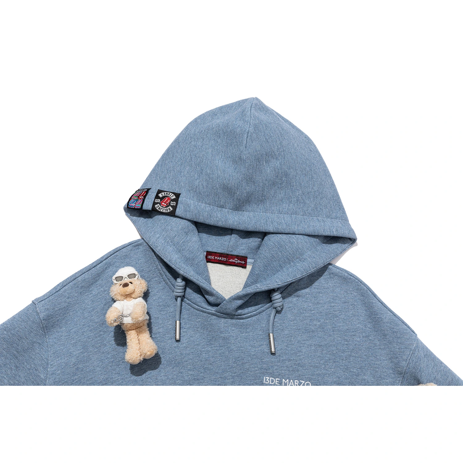 13DE MARZO Rolling Stones Color Yarn Zip Hoodie Blue - Image 7
