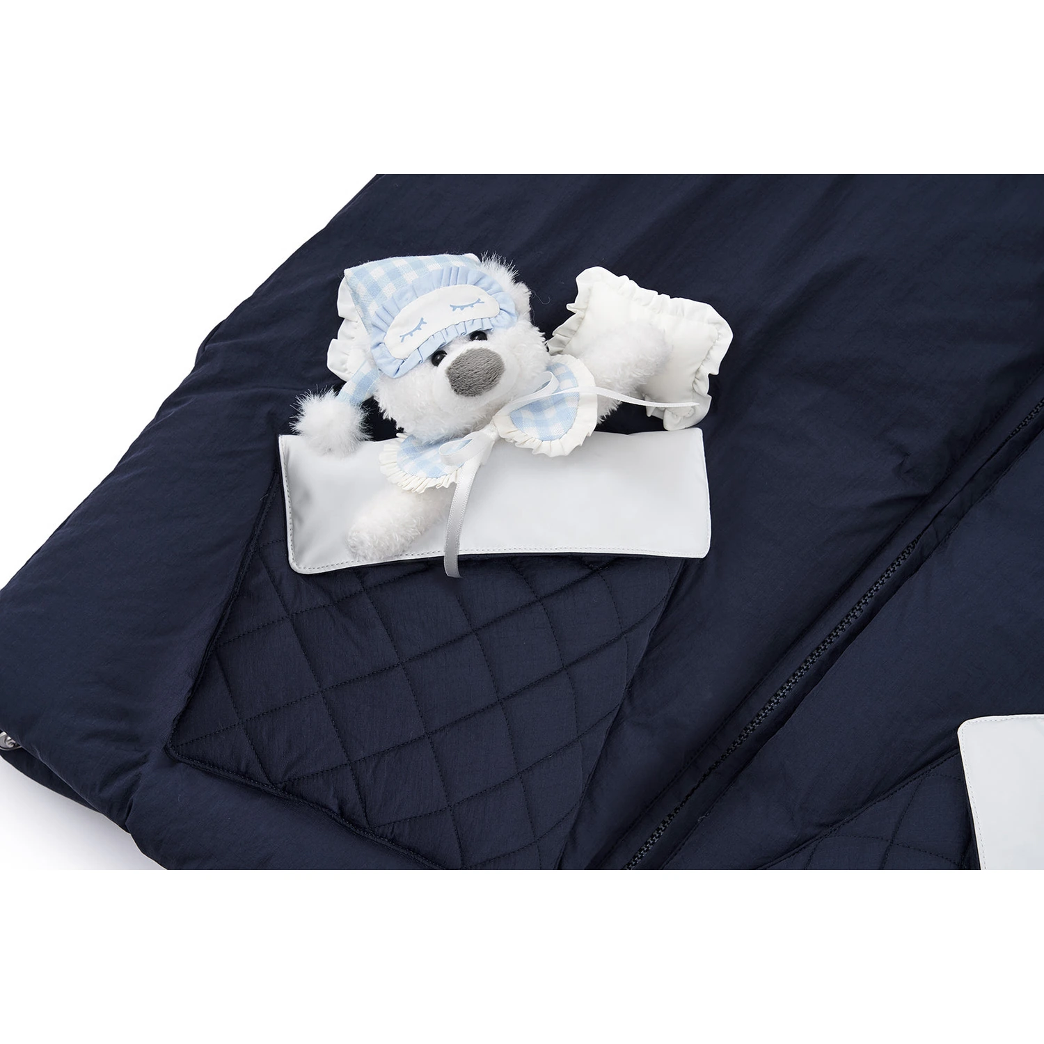 13DE MARZO Nighty Night Bear Down Vest Navy Blue - Image 8