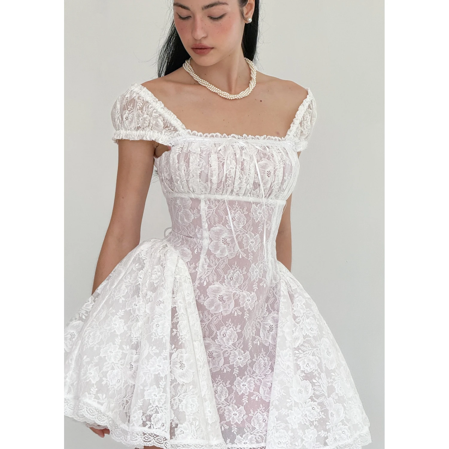 Maison Amory The Snow White Mini Dress in White - Image 8