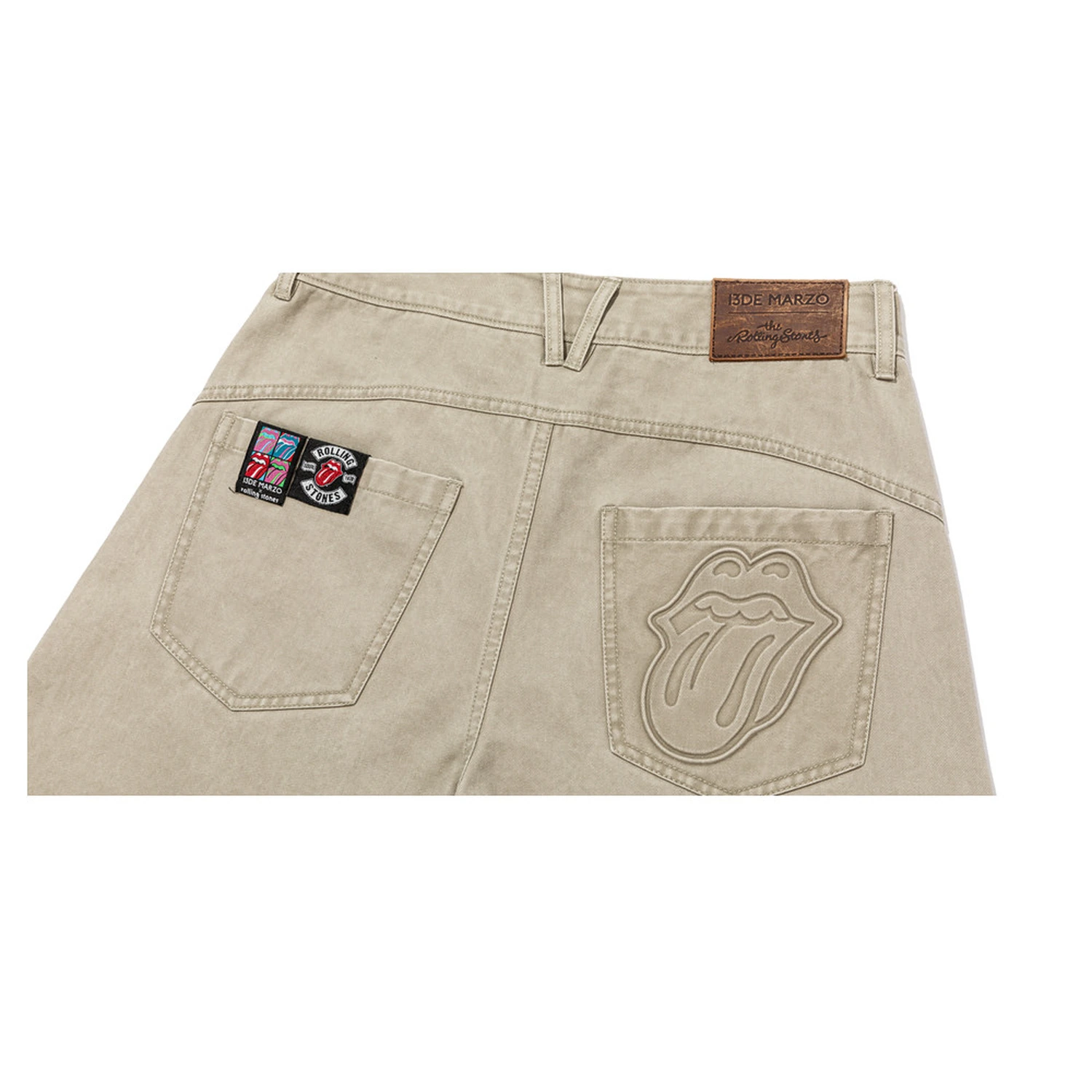 13DE MARZO Rolling Stones Print Scarf Pants Light Green - Image 8