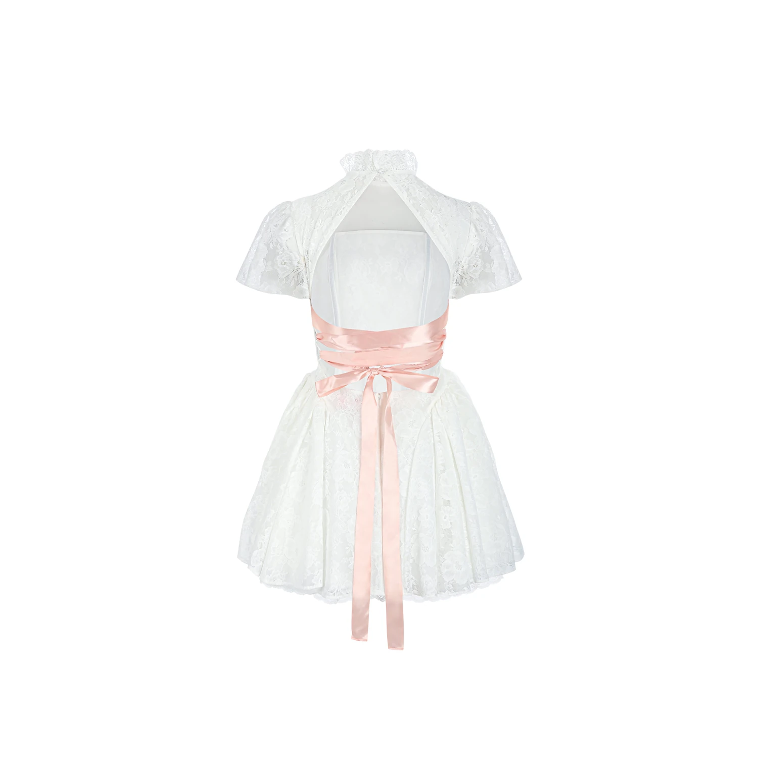 Maison Amory The Knit Backless Puffer Dress in Cream WHITE - Image 8
