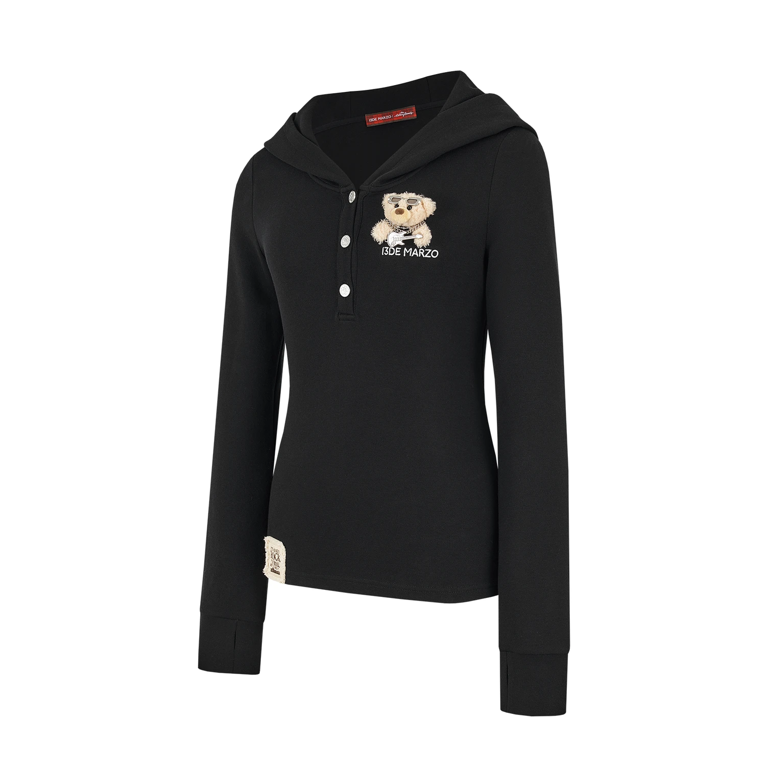 13DE MARZO Rolling Stones Devil Horn Hoodie Black - Image 9