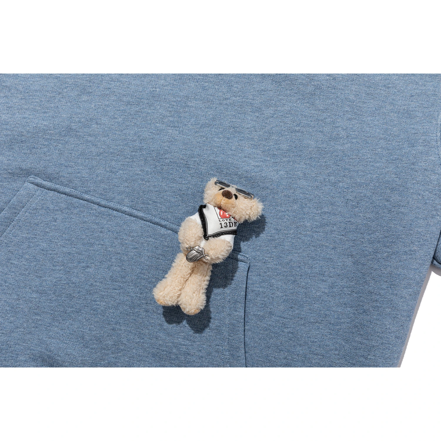 13DE MARZO Rolling Stones Color Yarn Zip Hoodie Blue - Image 11