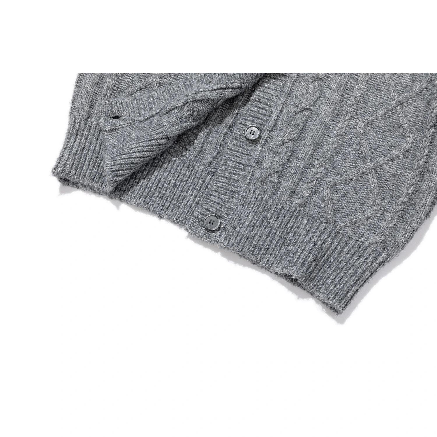 13DE MARZO Doozoo Hooded Cardigan Dark Grey - Image 11
