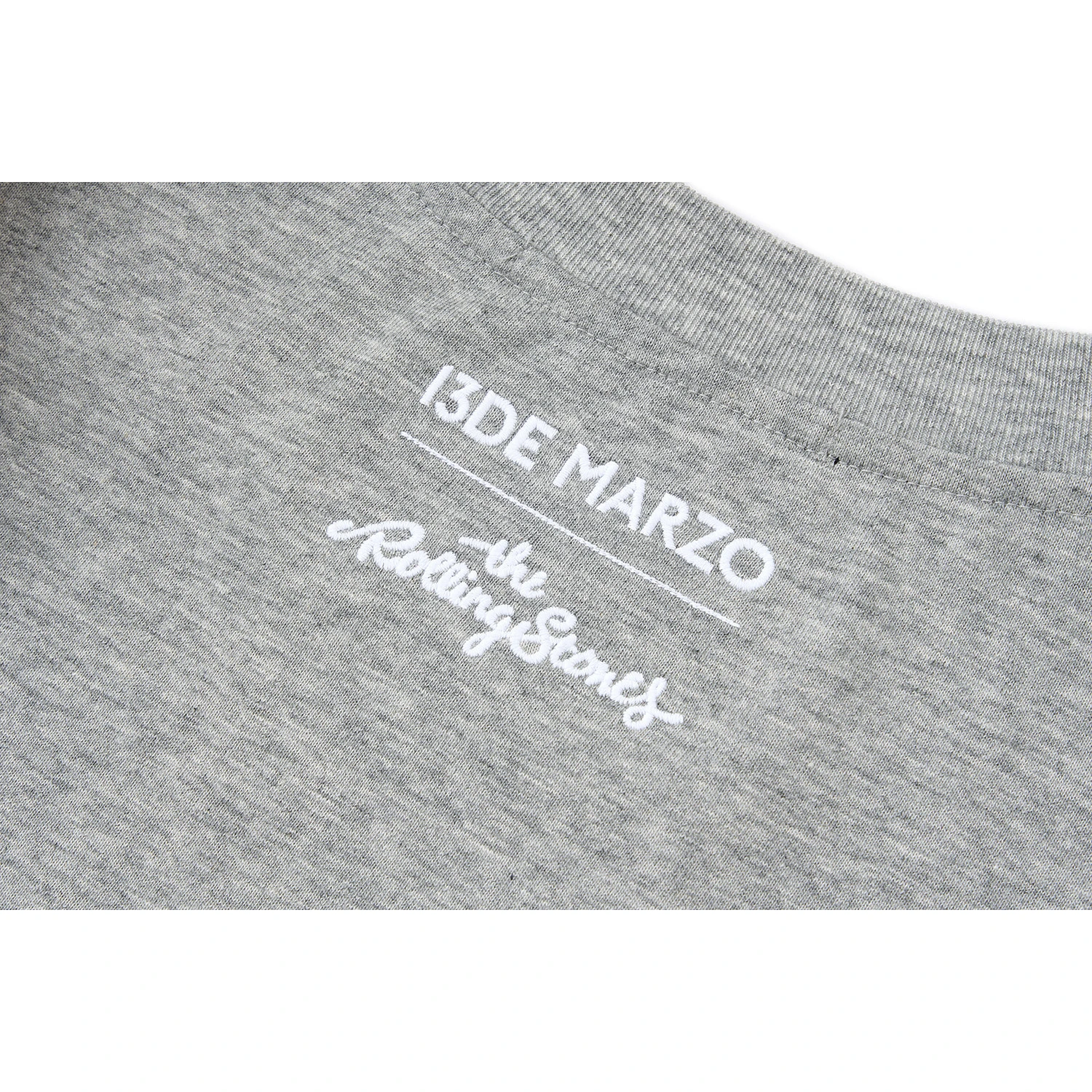 13DE MARZO Rolling Stones Cropped Distressed Tee Grey - Image 12