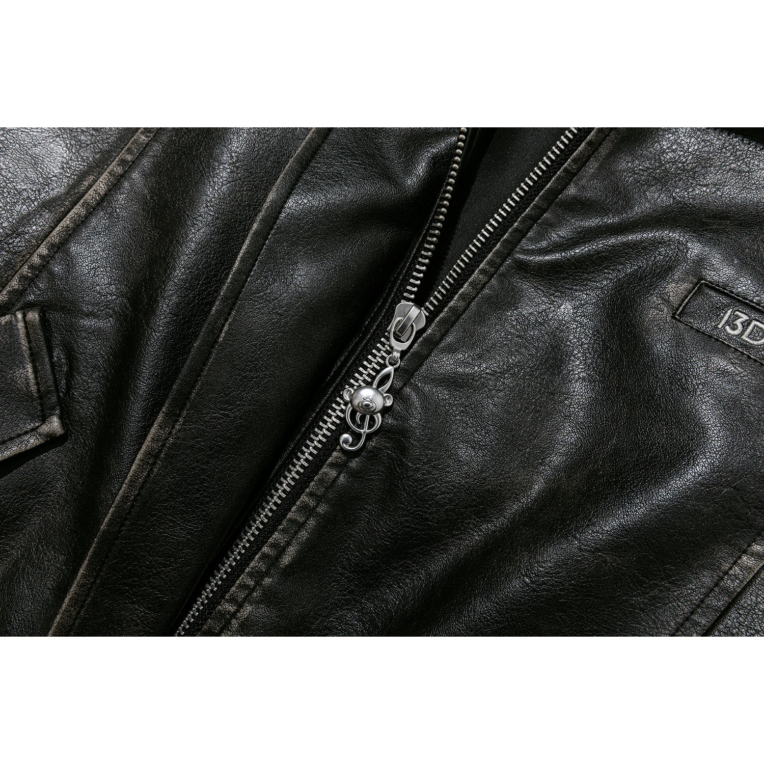 13DE MARZO Rolling Stones Faux Leather Jacket Black - Image 12