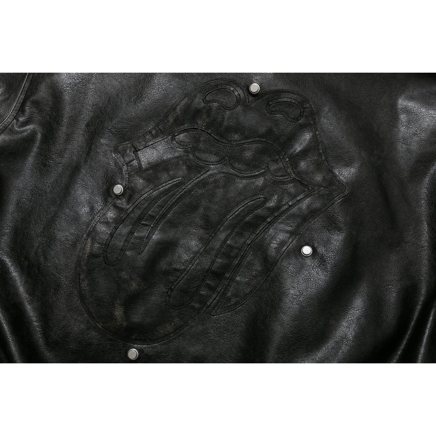 13DE MARZO Rolling Stones Faux Leather Jacket Black - Image 16
