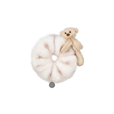 13DE MARZO Furry Hair Tie Pink