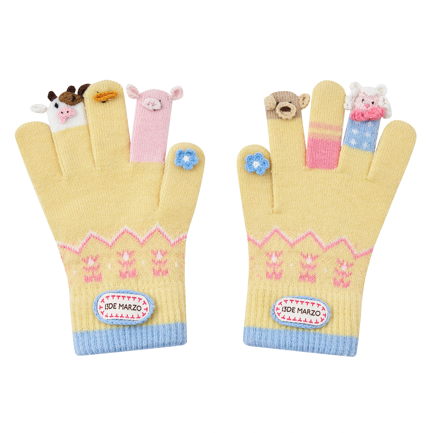13DE MARZO Marzo Valley Plush Gloves Yellow