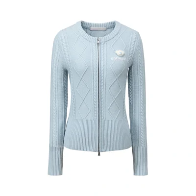 13DE MARZO Mini Bear Slim Fit Knit Zip Cardigan Blue