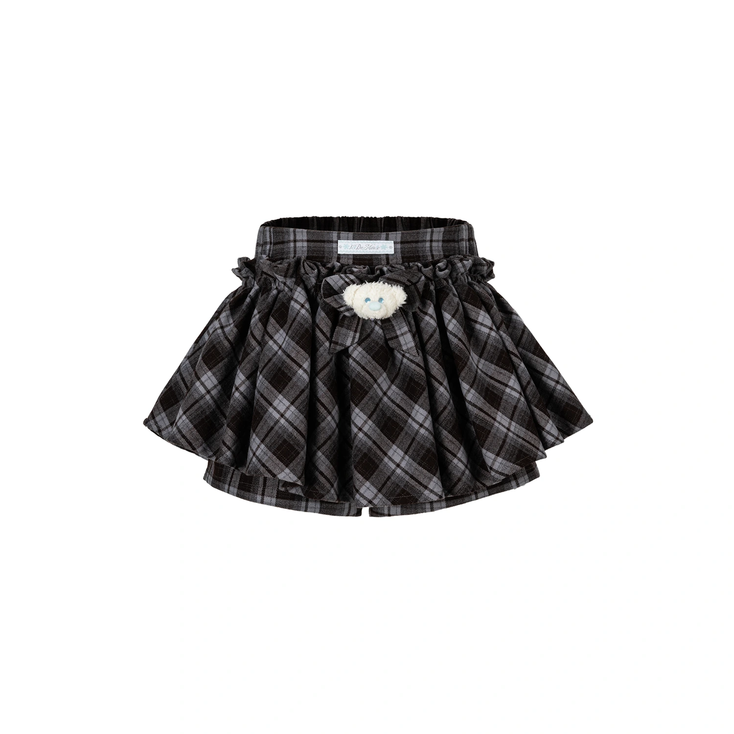 13DE MARZO Plaid Bow Tulle Skirt Blue