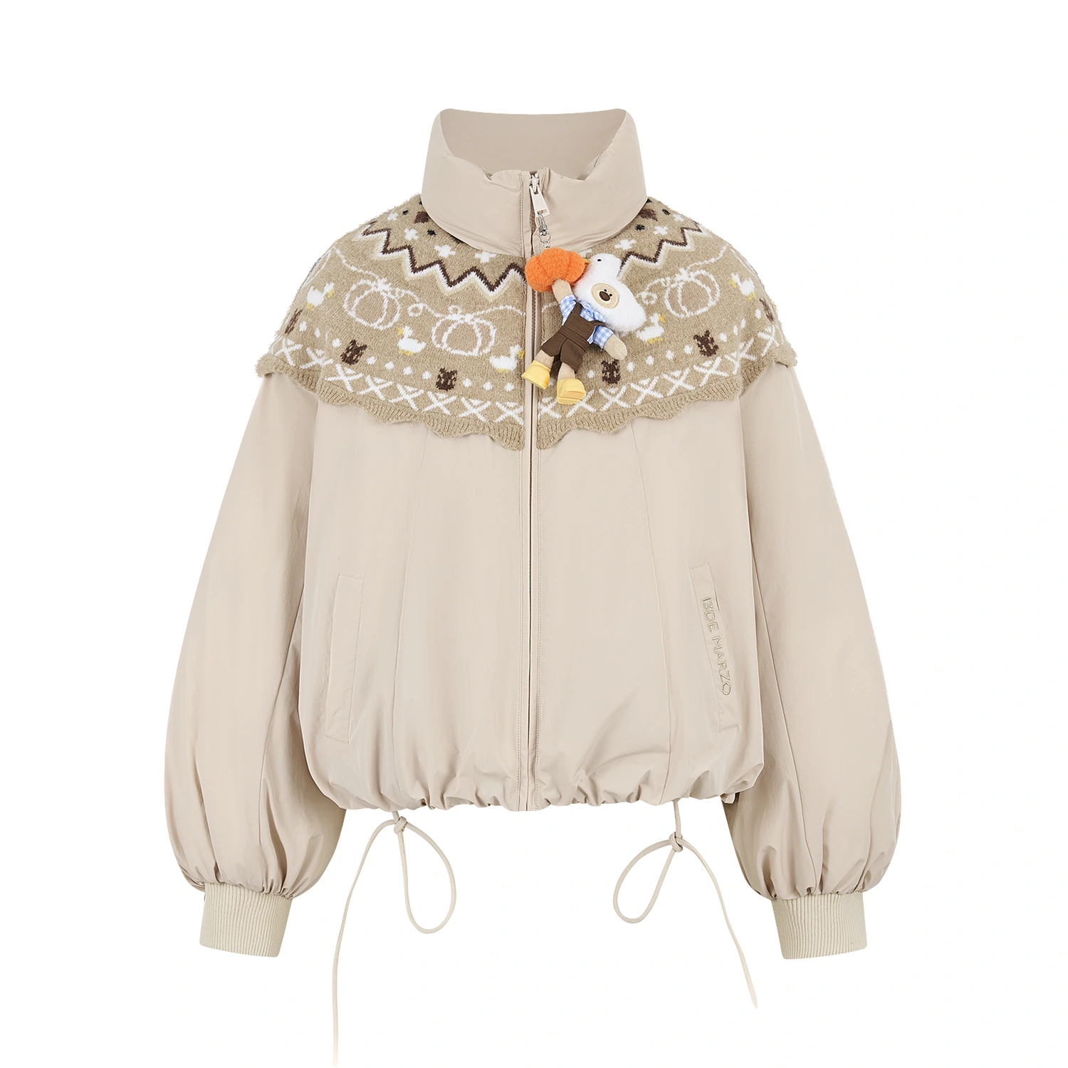 13DE MARZO Marzo Valley Bear Bud Down Jacket Khaki
