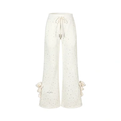 13DE MARZO Galaxy Spark Micro Flare Sweatpants Beige