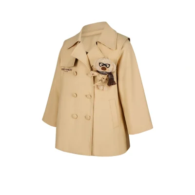 13DE MARZO BabyBear Trench Coat Khaki