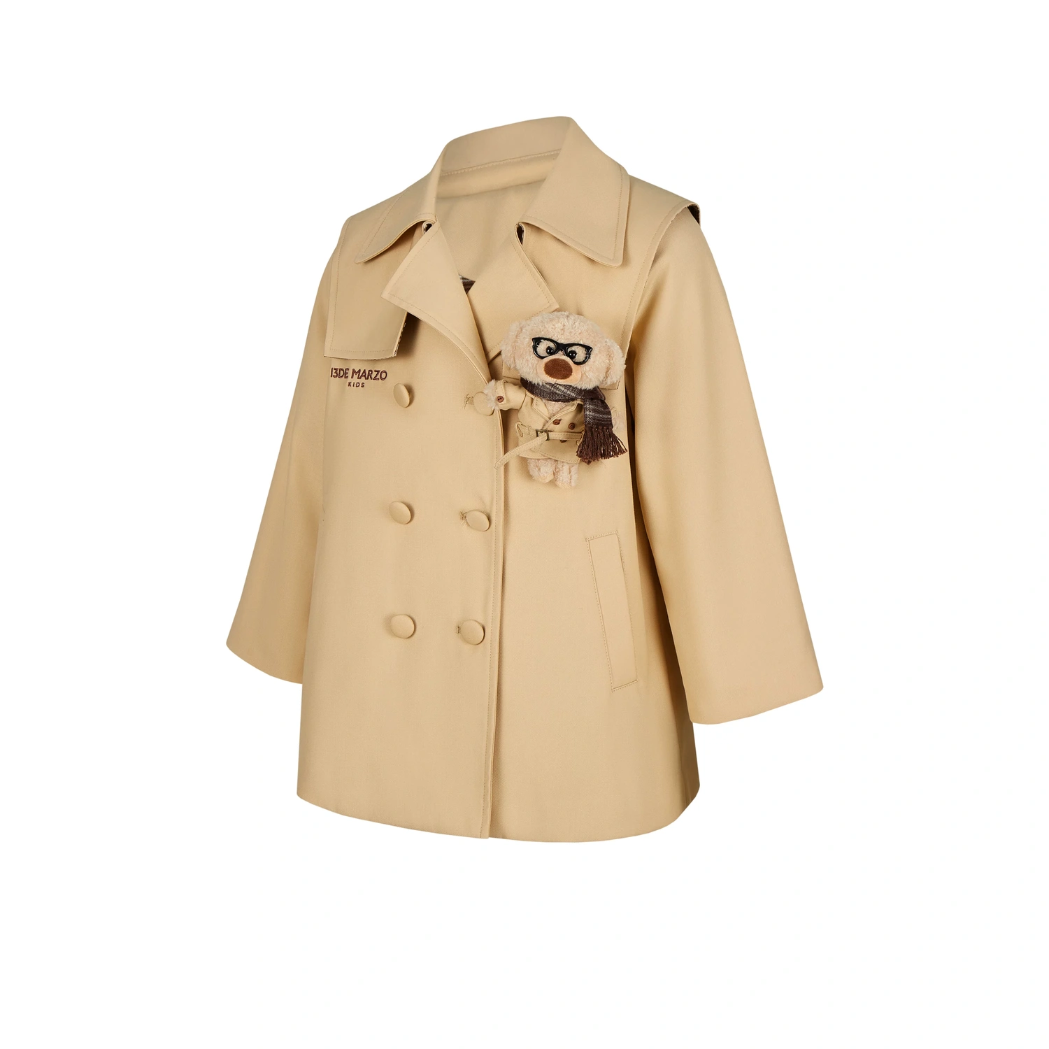 13DE MARZO BabyBear Trench Coat Khaki