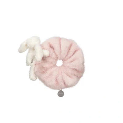 13DE MARZO Furry Hair Tie Dusty pink