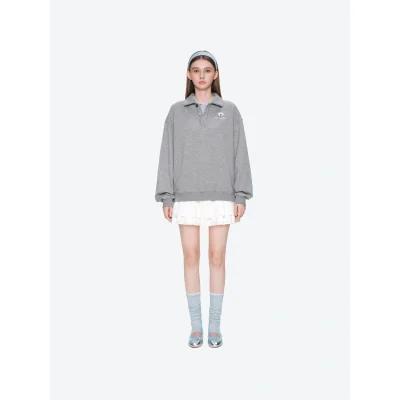 13DE MARZO Polo Long Sleeve Sweatshirt Grey