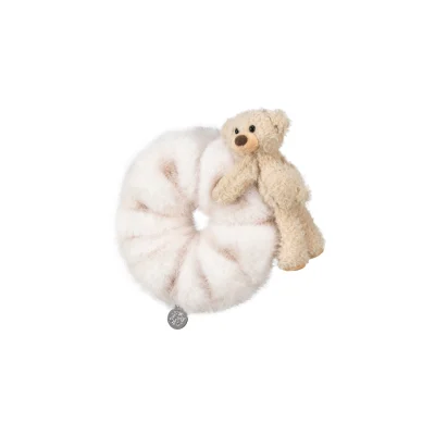 13DE MARZO Furry Hair Tie Pink