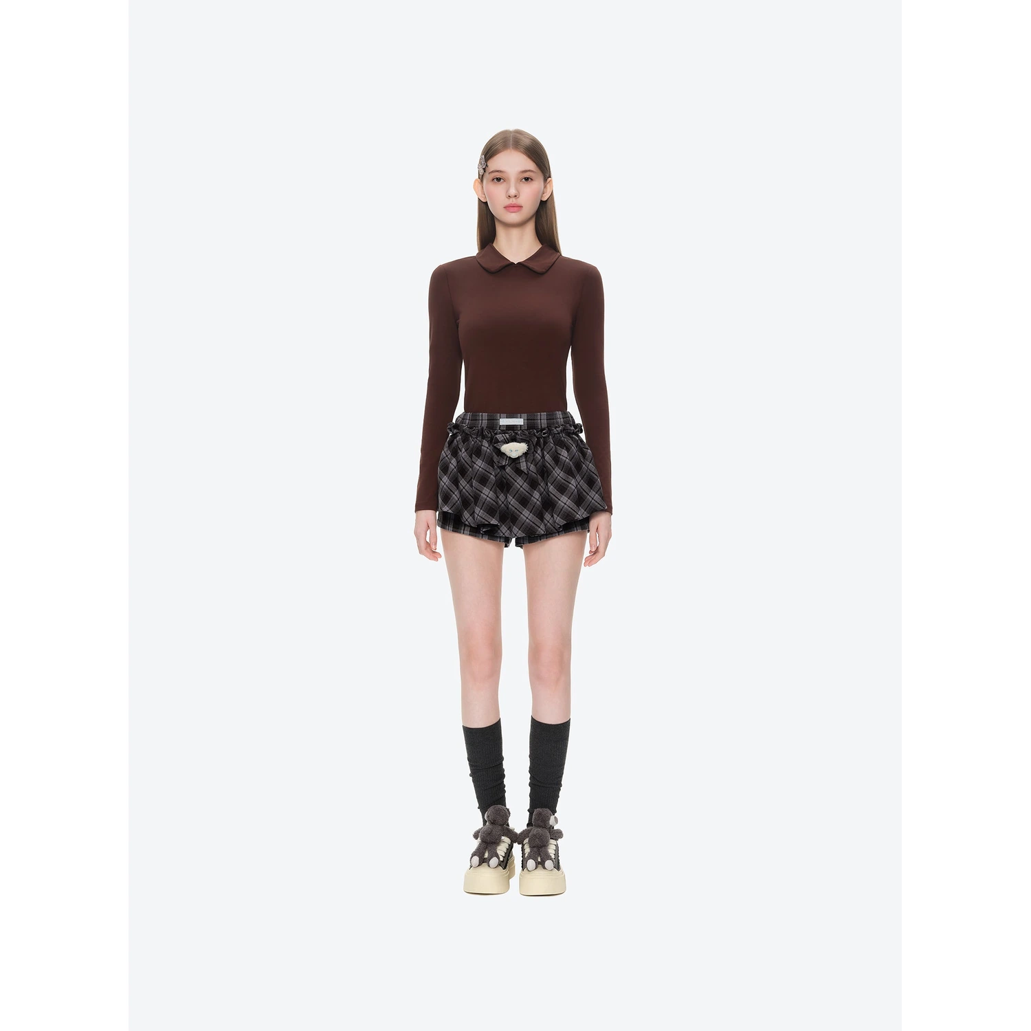 13DE MARZO Plaid Bow Tulle Skirt Blue - Image 2