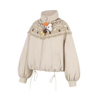 13DE MARZO Marzo Valley Bear Bud Down Jacket Khaki