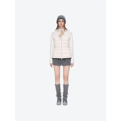 13DE MARZO Cinched Waist Quilted Down Vest White