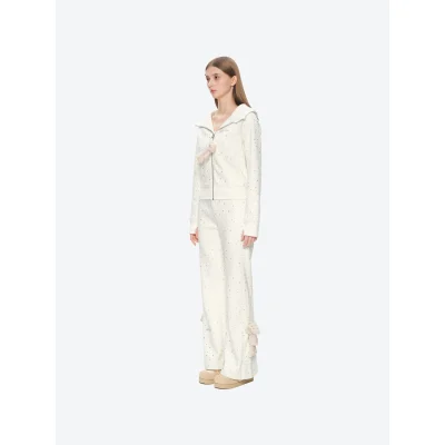 13DE MARZO Galaxy Spark Micro Flare Sweatpants Beige