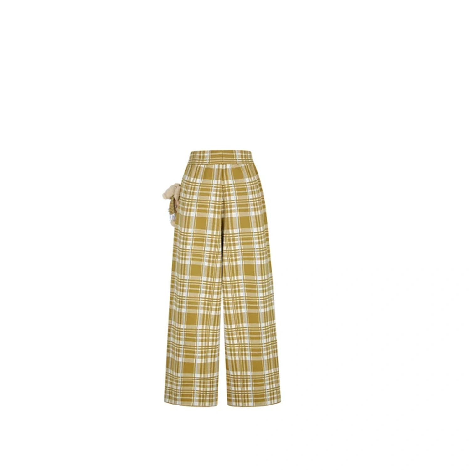 13DE MARZO Knit Jacquard Plaid Pants Yellow - Image 2