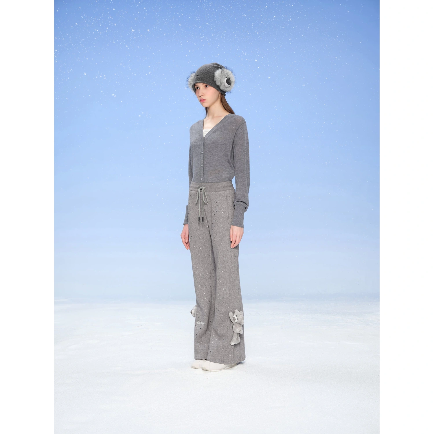 13DE MARZO Galaxy Spark Slim Fit Hoodie Grey - Image 3
