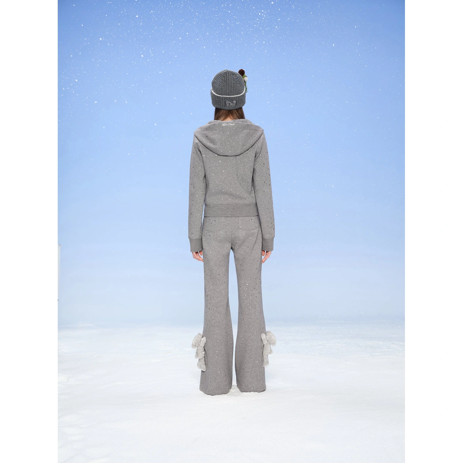 13DE MARZO Galaxy Spark Slim Fit Hoodie Grey - Image 4