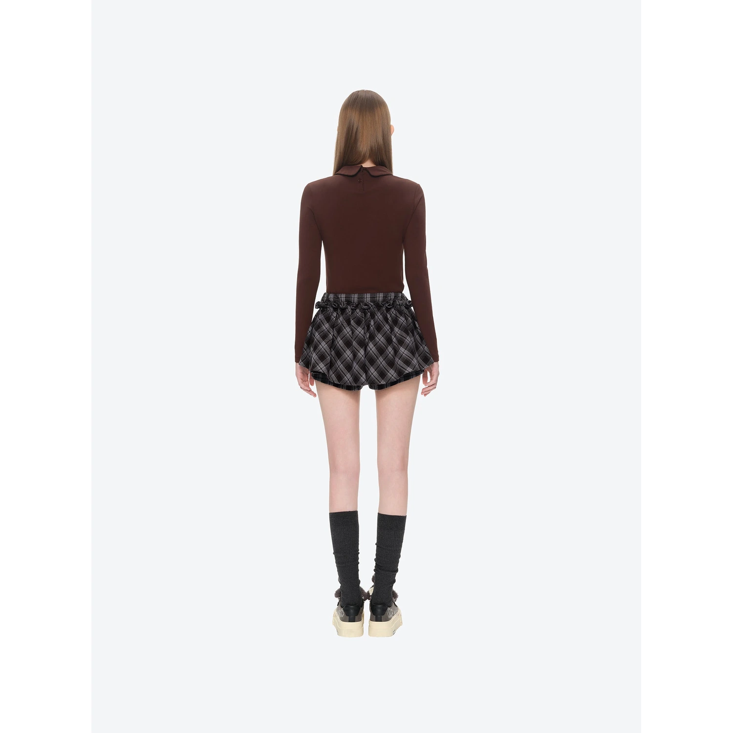 13DE MARZO Plaid Bow Tulle Skirt Blue - Image 4