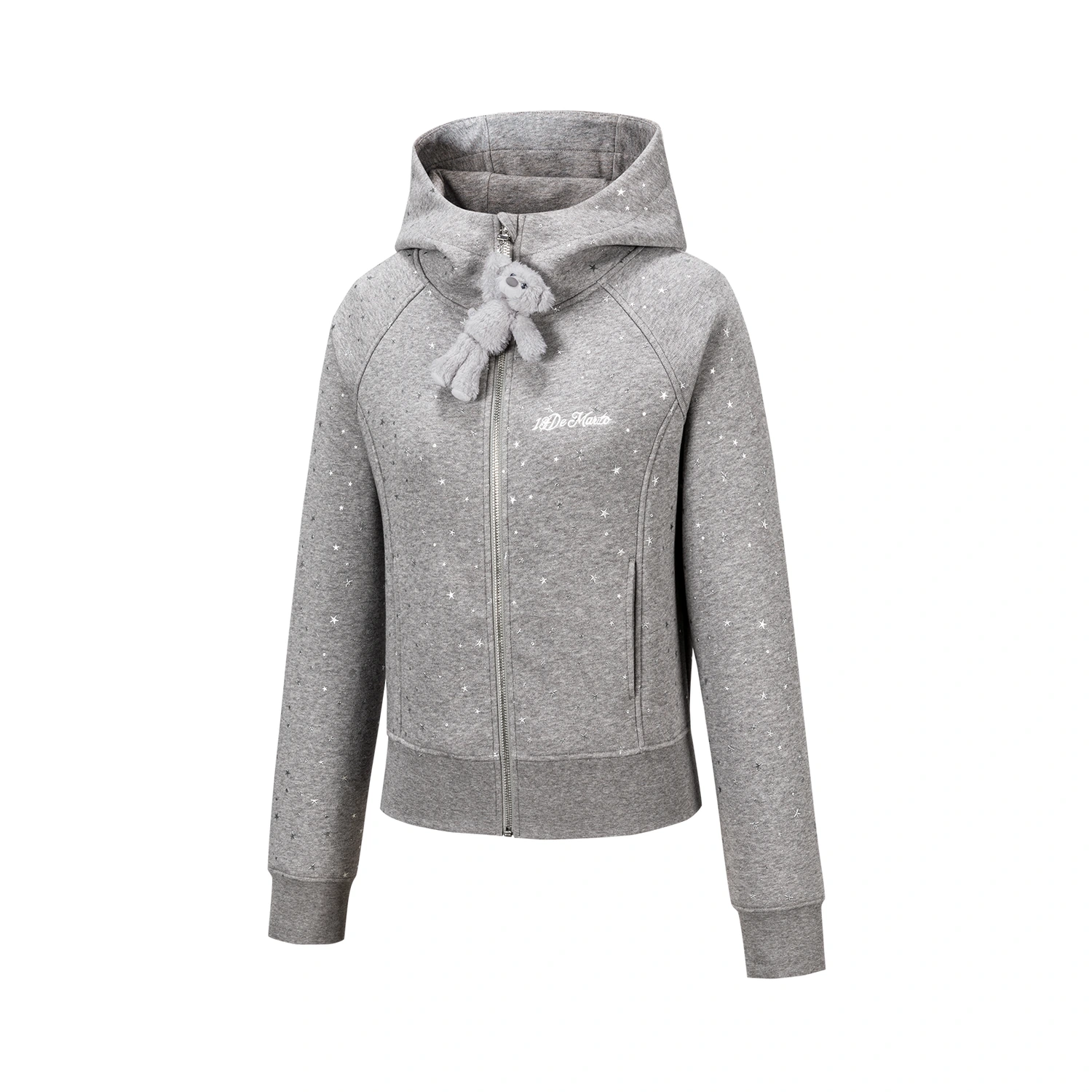 13DE MARZO Galaxy Spark Slim Fit Hoodie Grey - Image 5