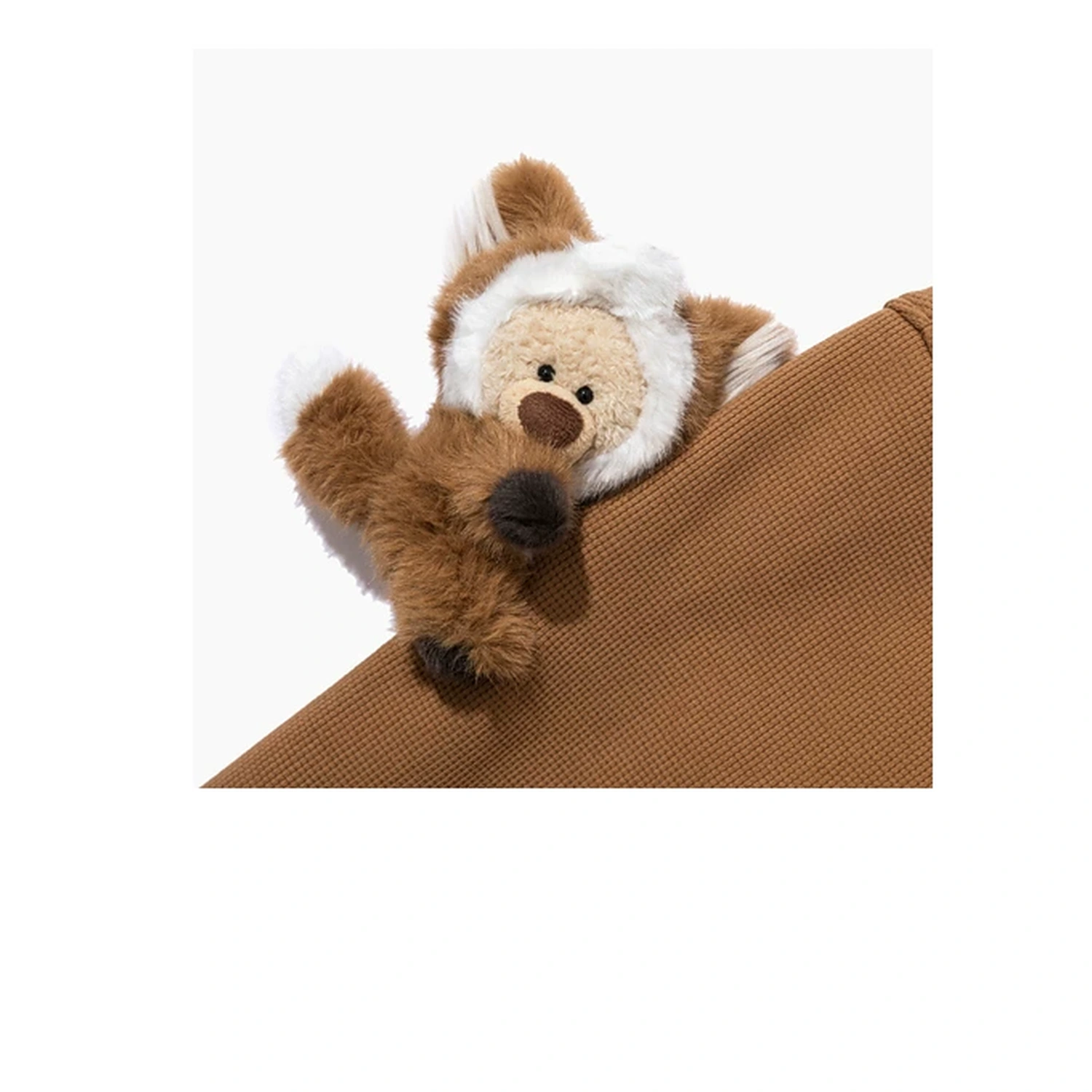 13DE MARZO Fox Bear Zip Hoodie Light Brown - Image 5