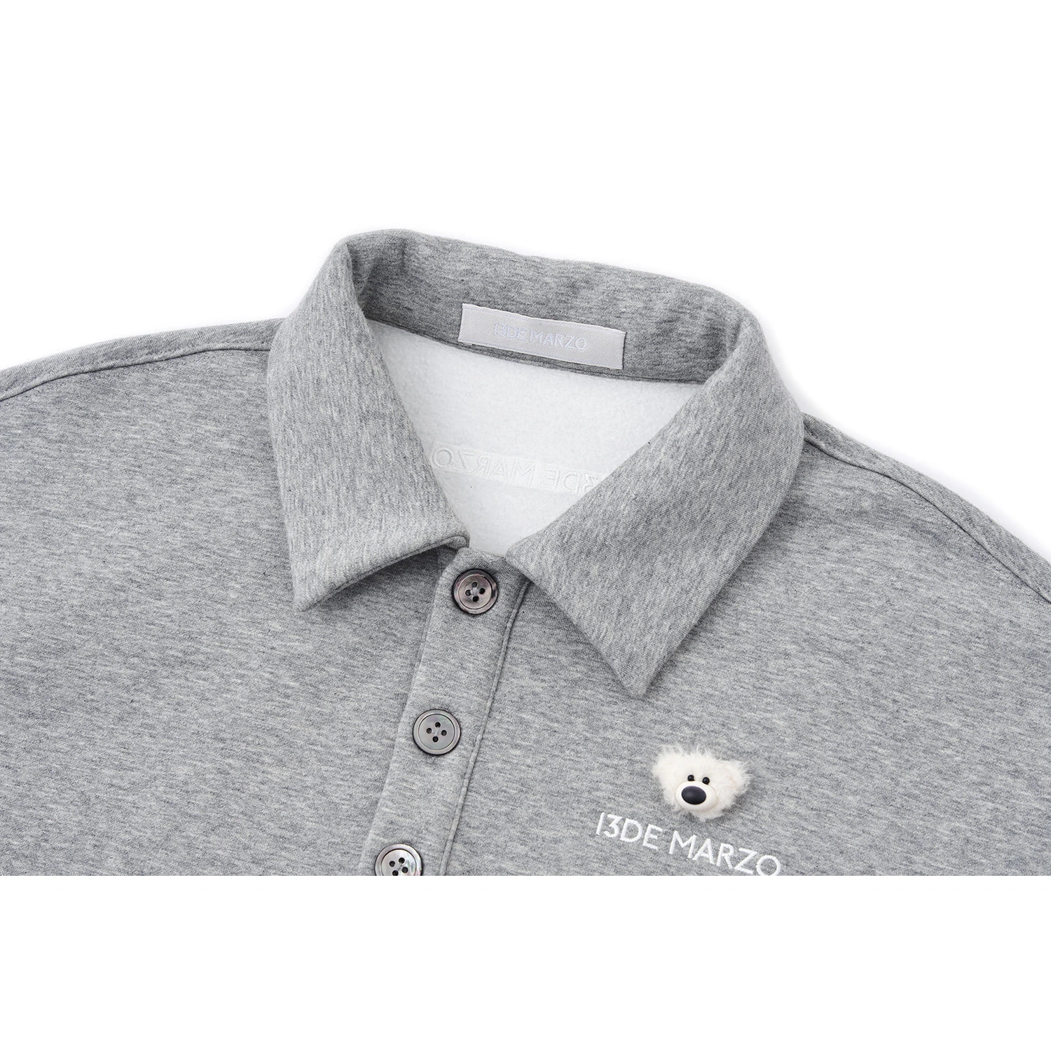 13DE MARZO Polo Long Sleeve Sweatshirt Grey - Image 7