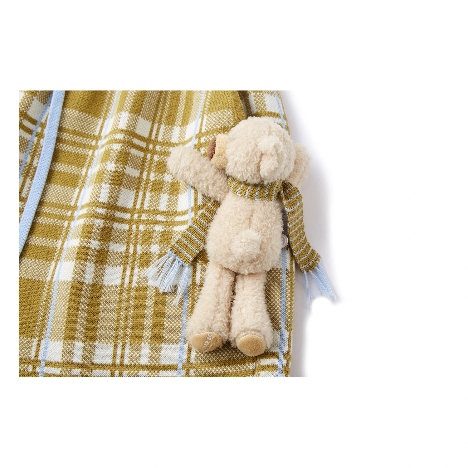 13DE MARZO Knit Jacquard Plaid Pants Yellow - Image 7