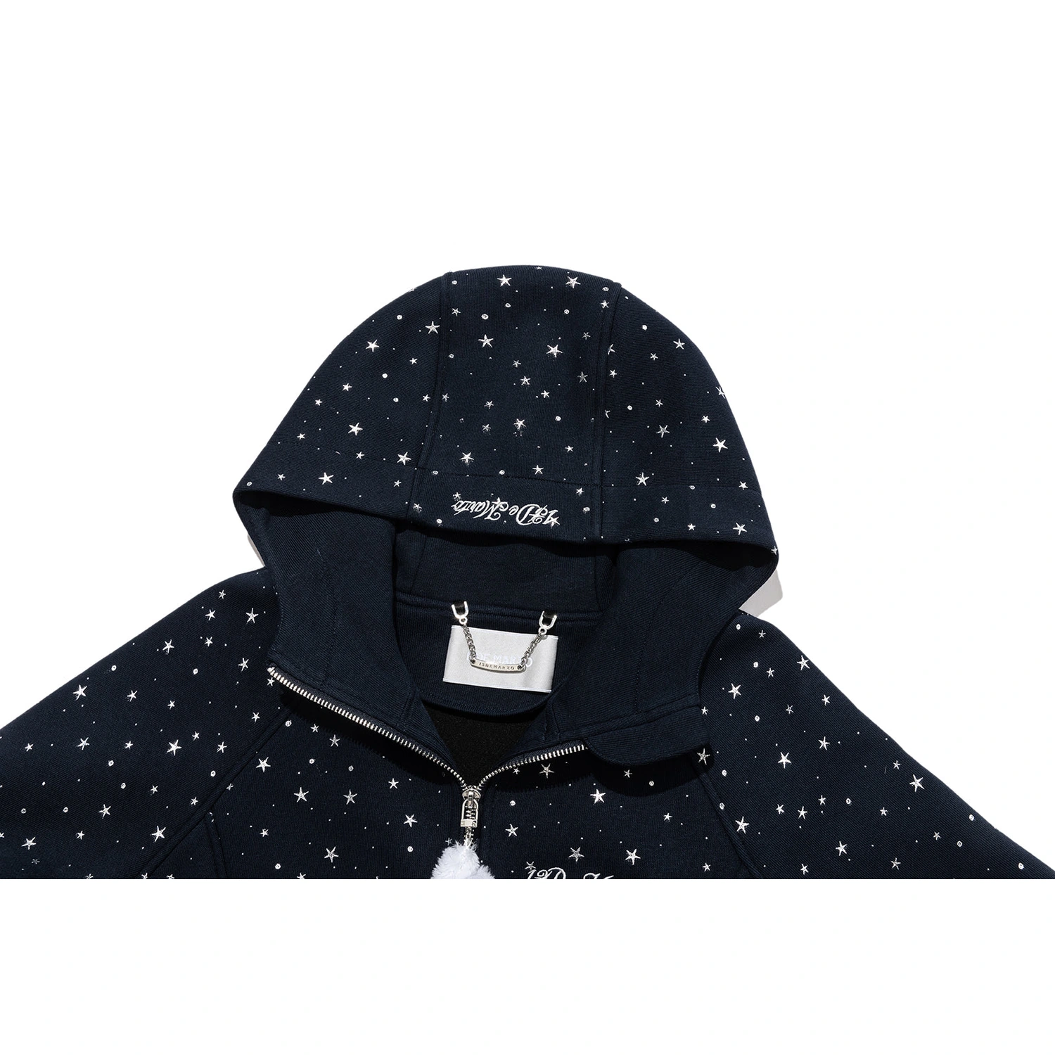 13DE MARZO Galaxy Spark Slim Fit Hoodie Navy Blue - Image 8