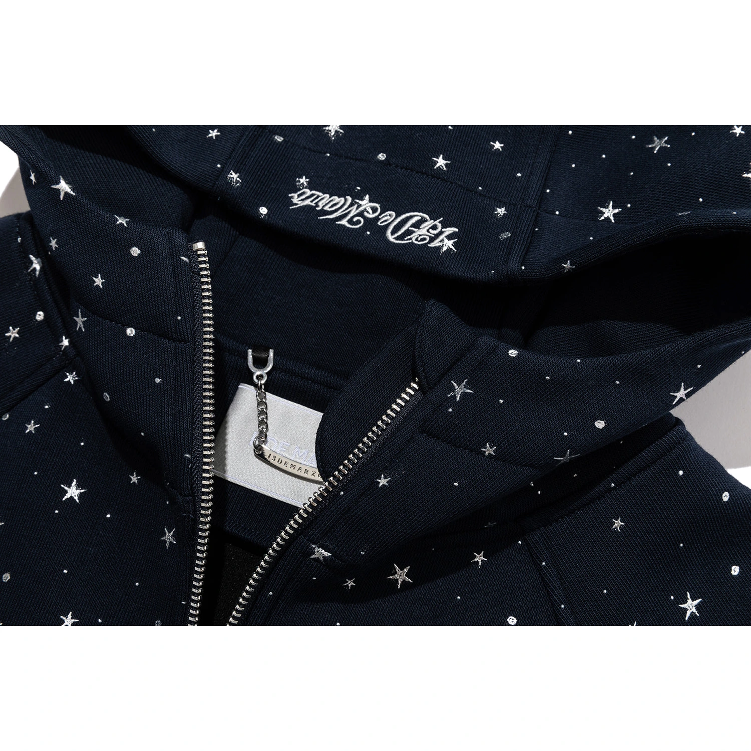 13DE MARZO Galaxy Spark Slim Fit Hoodie Navy Blue - Image 9