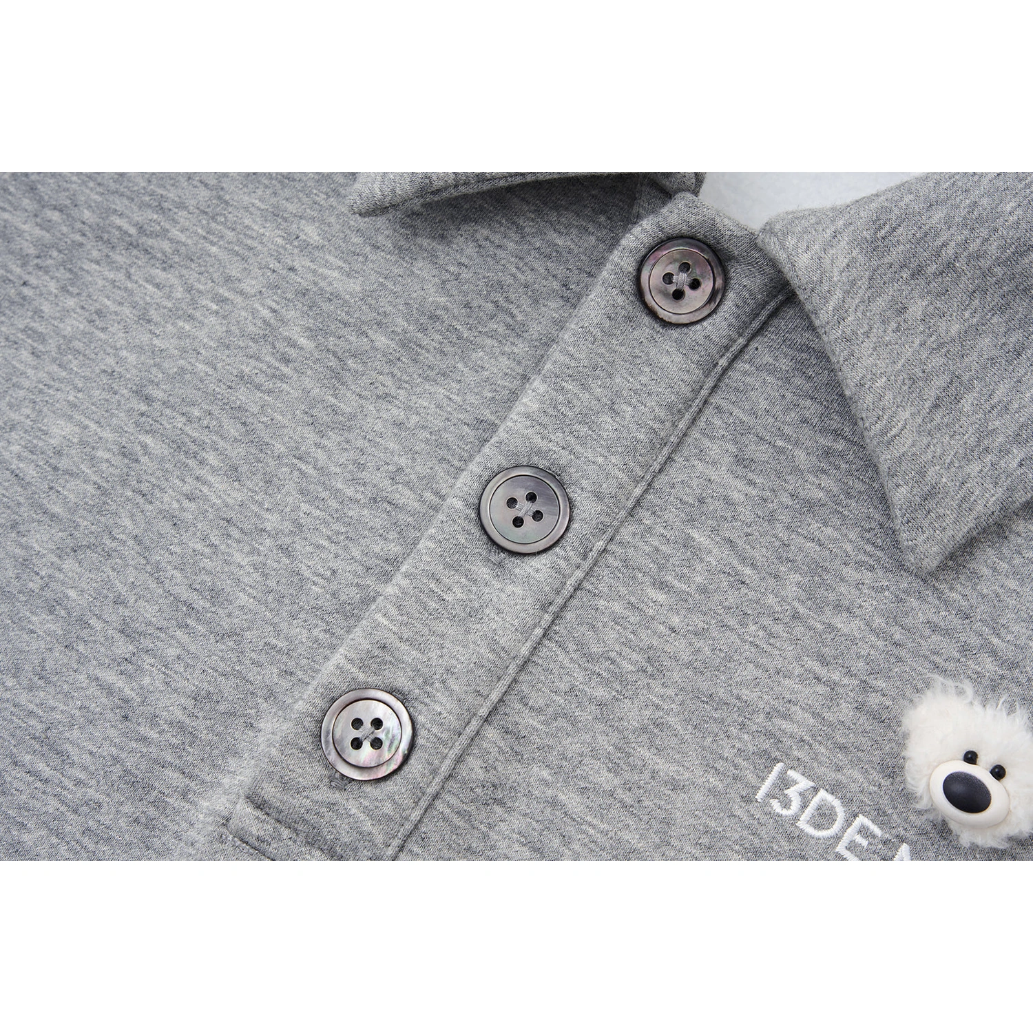 13DE MARZO Polo Long Sleeve Sweatshirt Grey - Image 9