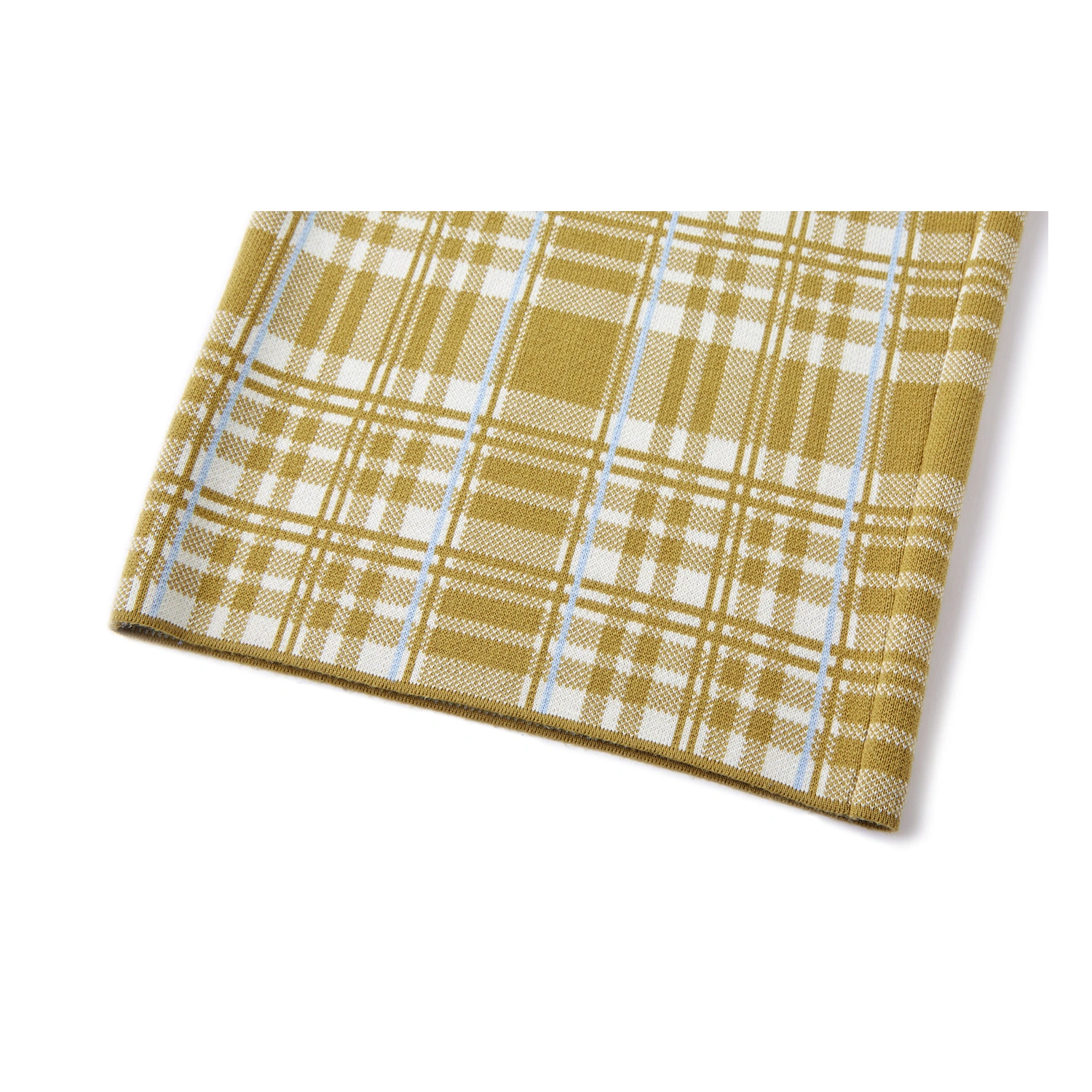 13DE MARZO Knit Jacquard Plaid Pants Yellow - Image 9