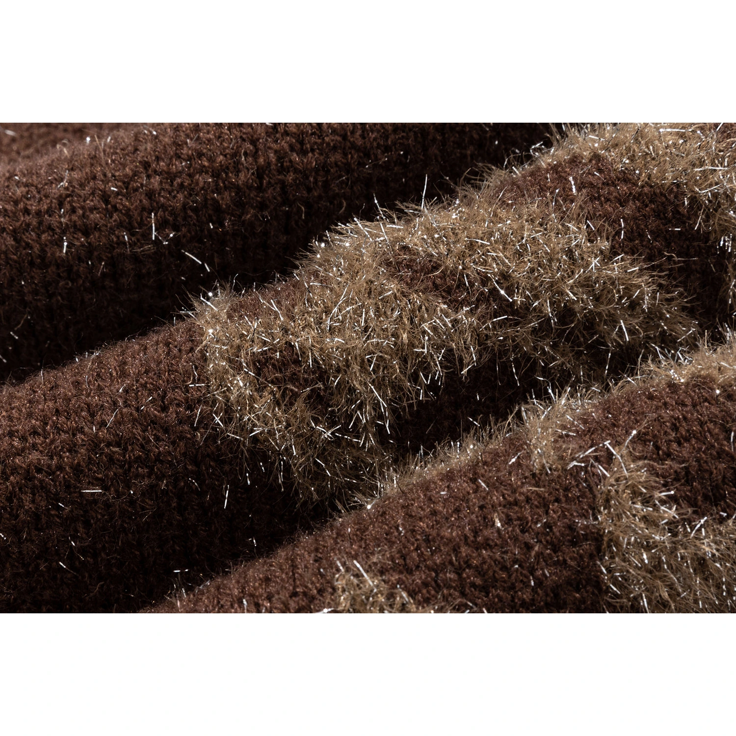 13DE MARZO Doozoo Bow Tassel Beaded Scarf Brown - Image 12