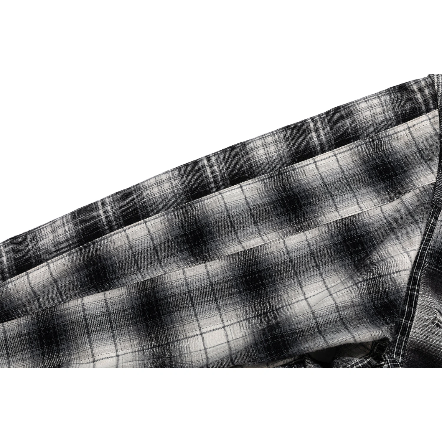 13DE MARZO Patchwork Plaid Distressed Shirt - Image 13